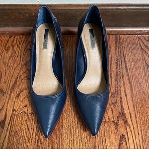 Tahari Navy Leather Pumps
